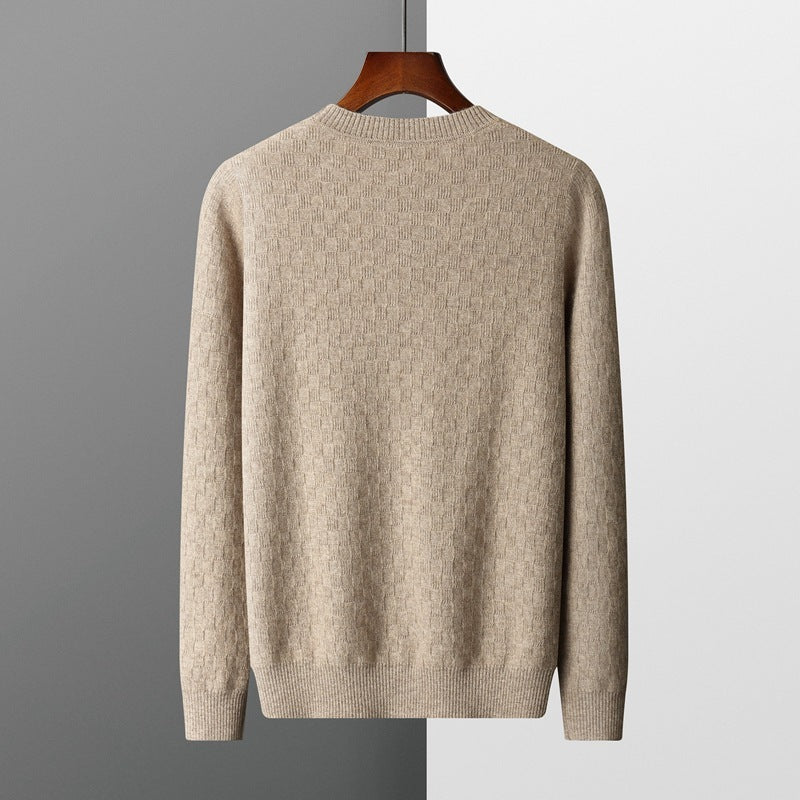Round Neck Thickened Business Casual Cashmere Fall Winter Men Bottoming Knitted Sweater